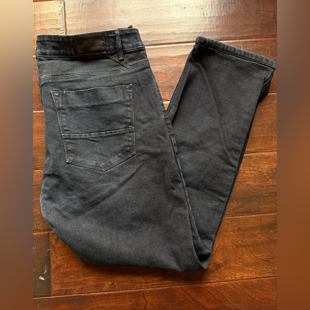 Ascot Men's Black Relaxed Fit Stretch Denim Jeans Size 36